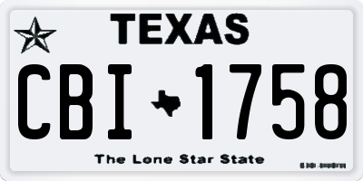 TX license plate CBI1758