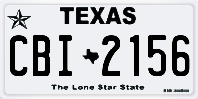 TX license plate CBI2156