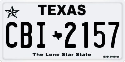 TX license plate CBI2157
