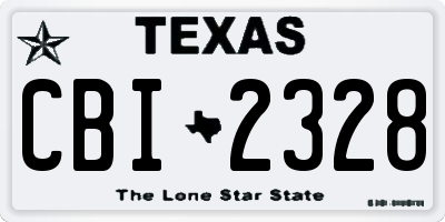 TX license plate CBI2328