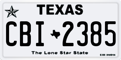 TX license plate CBI2385