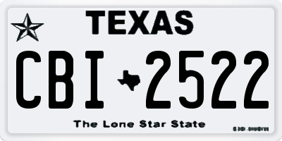 TX license plate CBI2522