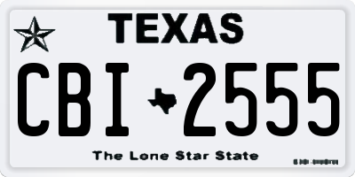 TX license plate CBI2555