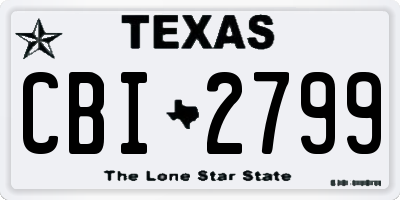 TX license plate CBI2799