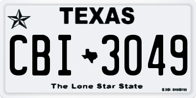 TX license plate CBI3049