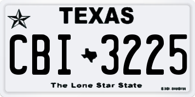 TX license plate CBI3225