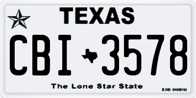 TX license plate CBI3578