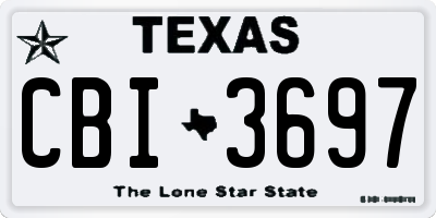 TX license plate CBI3697