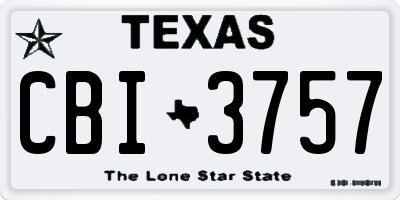 TX license plate CBI3757