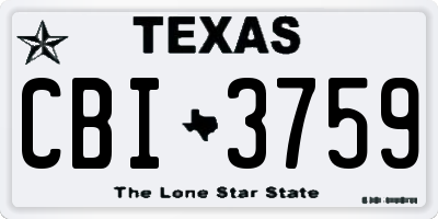 TX license plate CBI3759