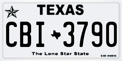 TX license plate CBI3790