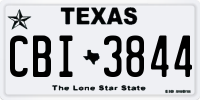 TX license plate CBI3844