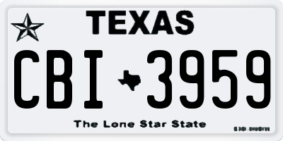 TX license plate CBI3959