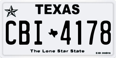 TX license plate CBI4178