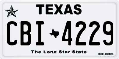 TX license plate CBI4229