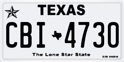 TX license plate CBI4730