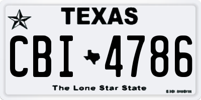 TX license plate CBI4786