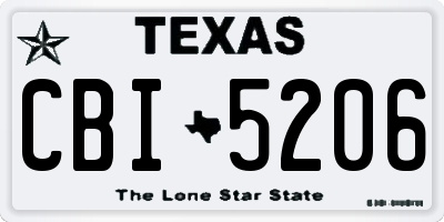 TX license plate CBI5206