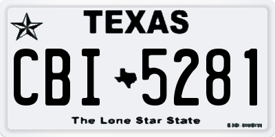 TX license plate CBI5281