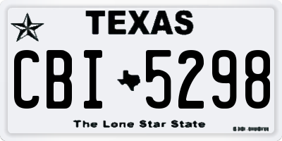 TX license plate CBI5298
