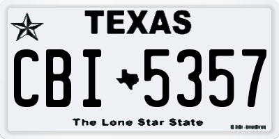 TX license plate CBI5357