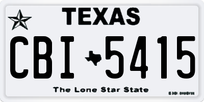 TX license plate CBI5415