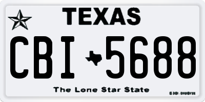 TX license plate CBI5688