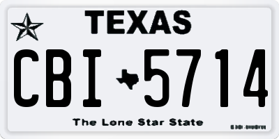 TX license plate CBI5714