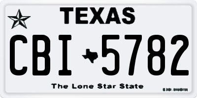 TX license plate CBI5782