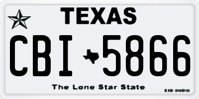 TX license plate CBI5866