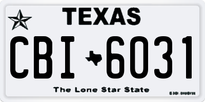 TX license plate CBI6031