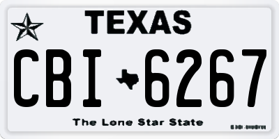 TX license plate CBI6267
