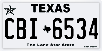 TX license plate CBI6534
