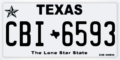 TX license plate CBI6593