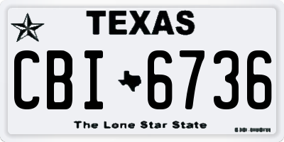 TX license plate CBI6736