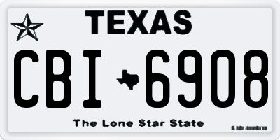 TX license plate CBI6908