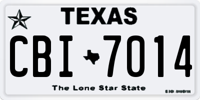 TX license plate CBI7014