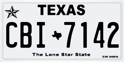 TX license plate CBI7142