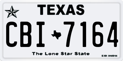 TX license plate CBI7164