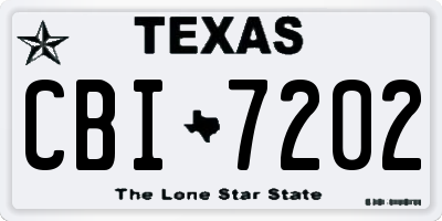 TX license plate CBI7202