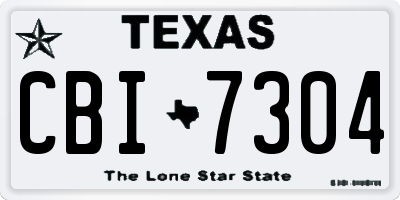 TX license plate CBI7304