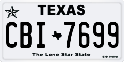 TX license plate CBI7699