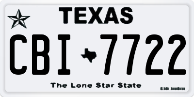 TX license plate CBI7722