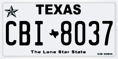 TX license plate CBI8037