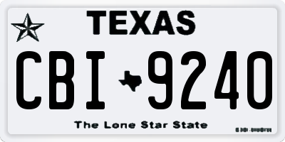 TX license plate CBI9240
