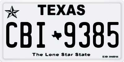 TX license plate CBI9385