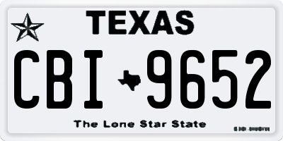 TX license plate CBI9652