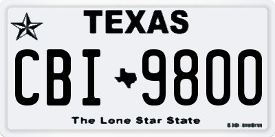 TX license plate CBI9800