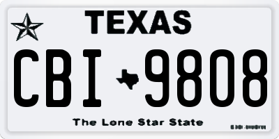 TX license plate CBI9808