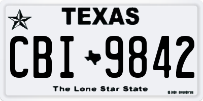 TX license plate CBI9842